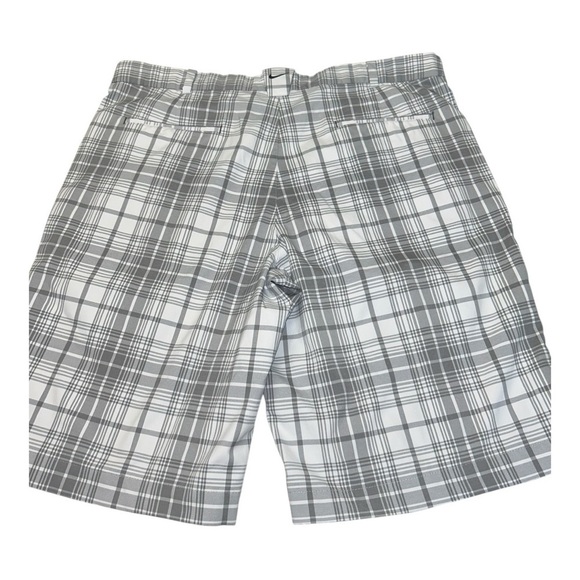 Men’s Nike Golf Grey White Plaid Stripes Golf Shorts Size Medium Waist 38 - Picture 12 of 14